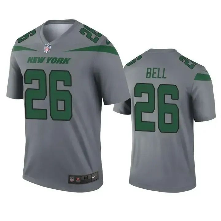 Men New York Jets 26 Le Veon Bell Nike Grey Inverted Legend NFL Jersey